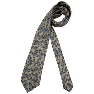 TINO COSMA XL Beige Paisley Silk LUXURY Tie ITALY